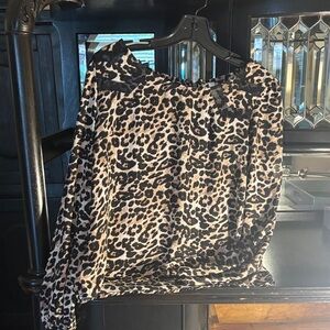 Vintage Xhileration Leopard Print Women's Shirt boho mobwife lace leopard 90s L